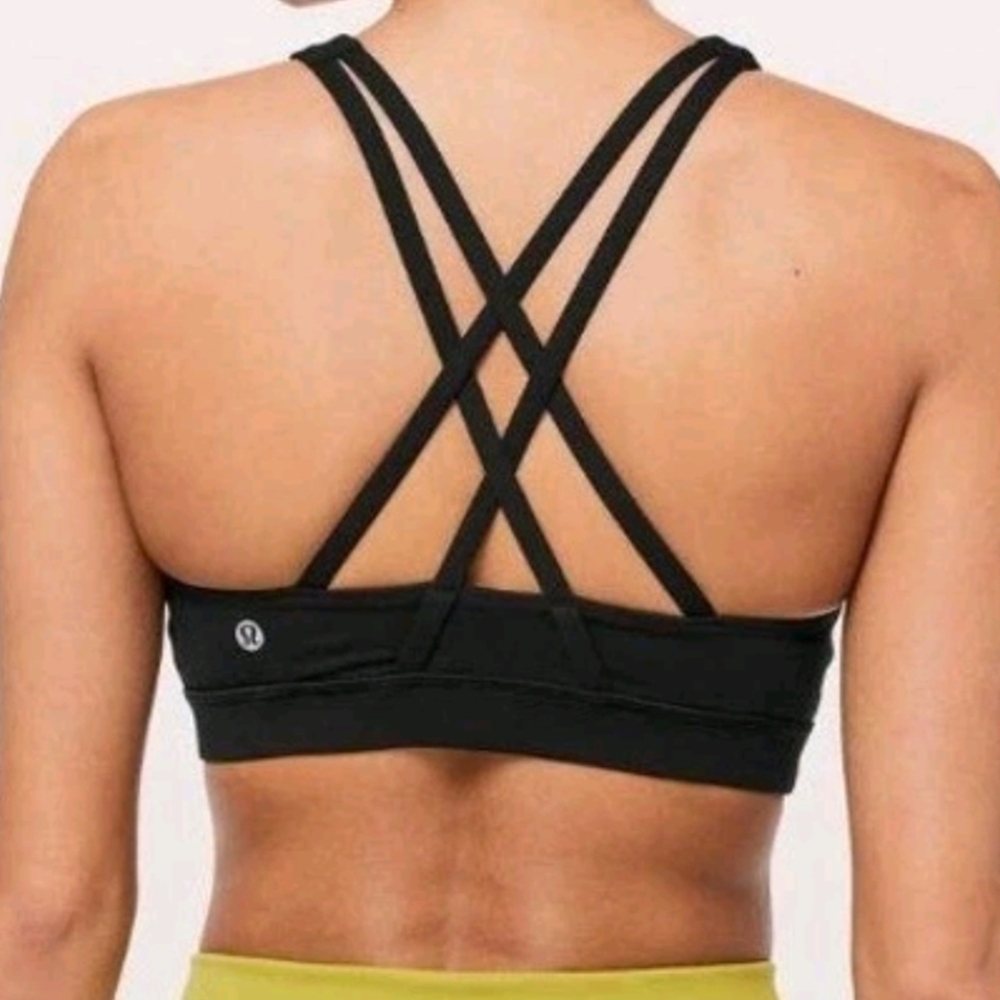 lululemon athletica Black Strappy Crossback Sports Bra